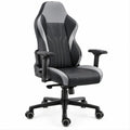 Cadeira Gaming Ergonómica Reclinável Preta e Cinzenta em Pele Sintética PU 66 x 64 x 114-124 cm