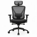 Cadeira Ergonómica Giratória Preta com Encosto em Malha e Apoio de Cabeça, 64 x 64 x 118-128 cm