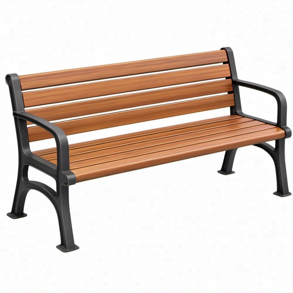 Banco de Jardim em Madeira de Abeto e Ferro Fundido Castanho e Preto 122 x 58 x 75 cm