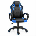 Cadeira Gaming Ergonómica Preta e Azul em Pele Sintética PU, 62 x 62 x 110–120 cm