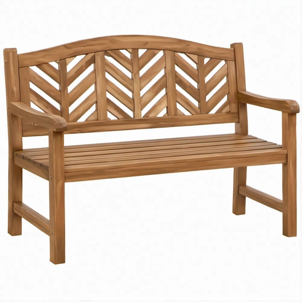 Banco de Jardim em Madeira Maciça de Acácia Castanho 120 x 60 x 89 cm