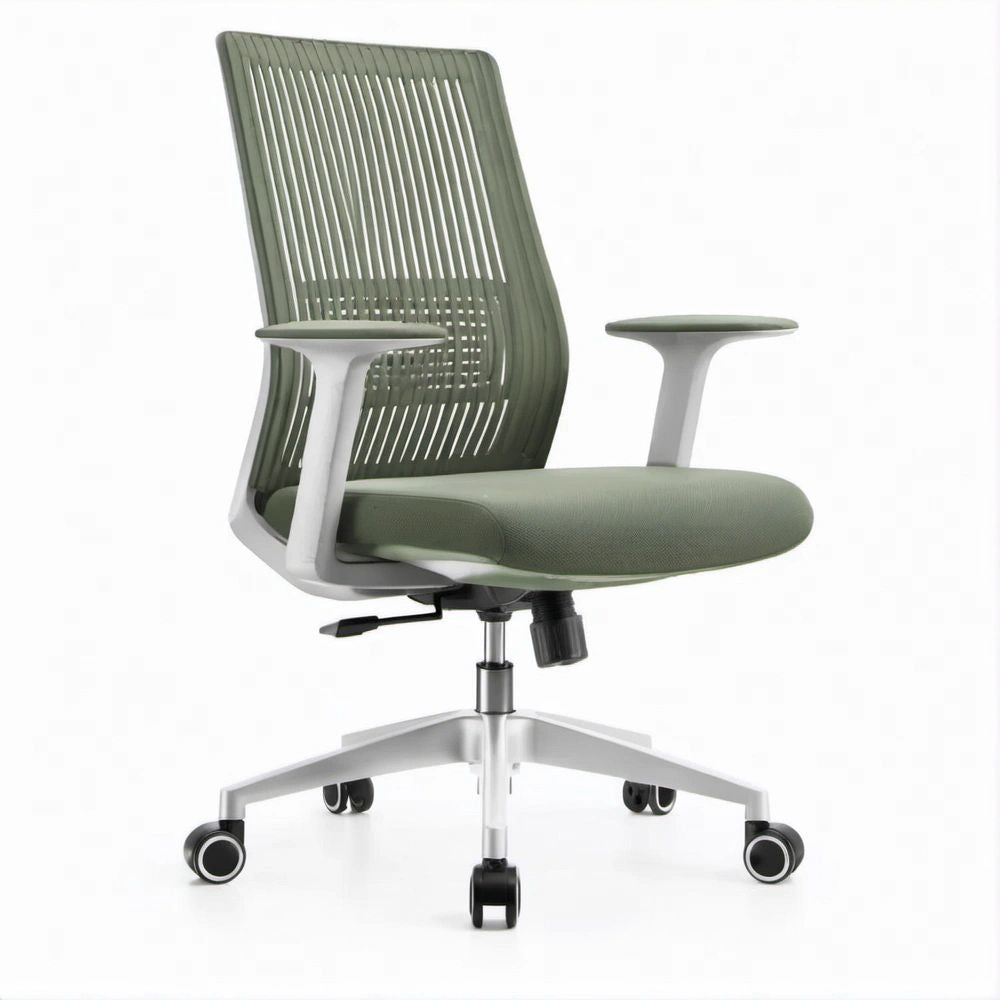 Cadeira de Escritório Ergonómica Giratória Verde e Cinzento-claro, 64 x 64 x 118-128 cm
